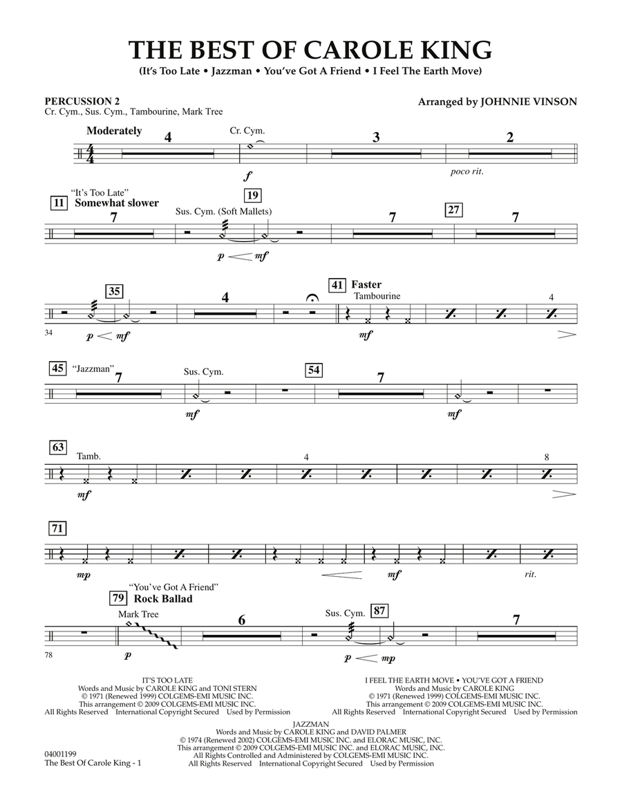 The Best of Carole King - Percussion 2