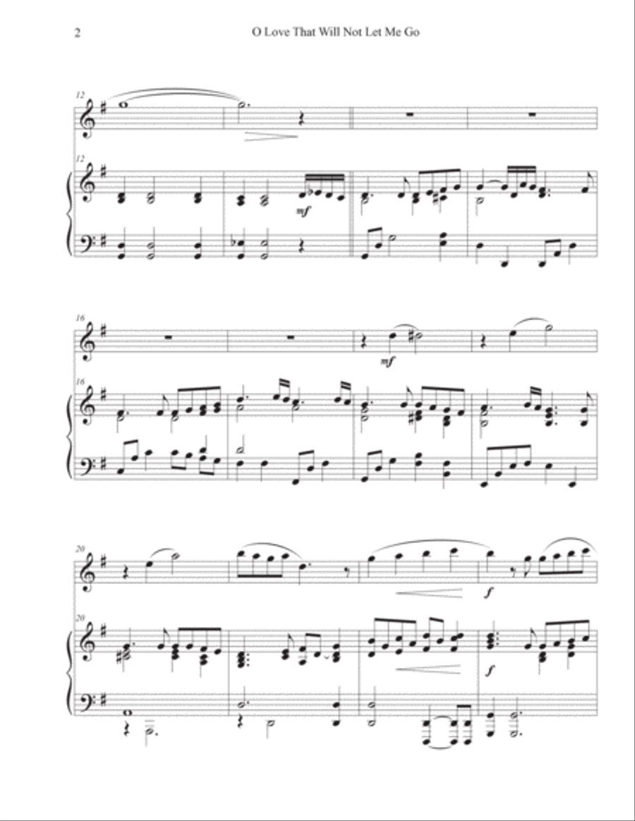 O Love That Will Not Let Me Go (Flute-Piano) Flute Solo scores gallery preview page 2