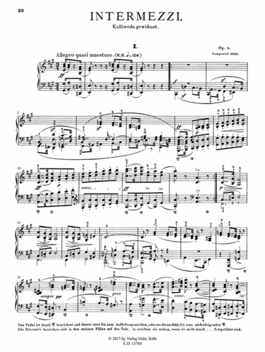 Intermezzi op. 4 (Reprint der "Instruktiven Ausgabe" von Clara Schumann)