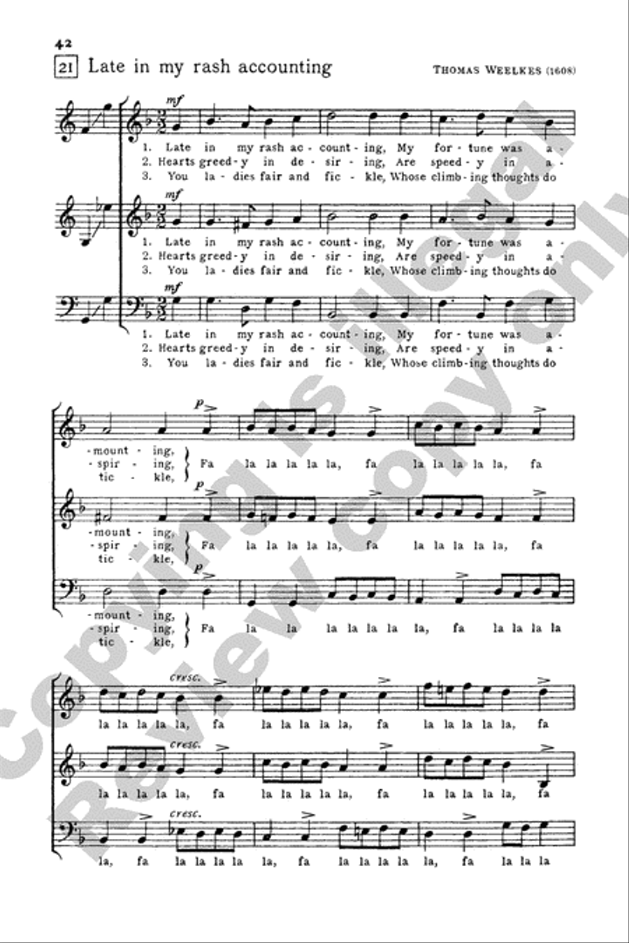 Invitation to Madrigals, Book 1 3-Part scores gallery preview page 44