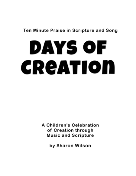 Ten Minute Praise in Scripture and Song--Days of Creation (Children's Program) image number null