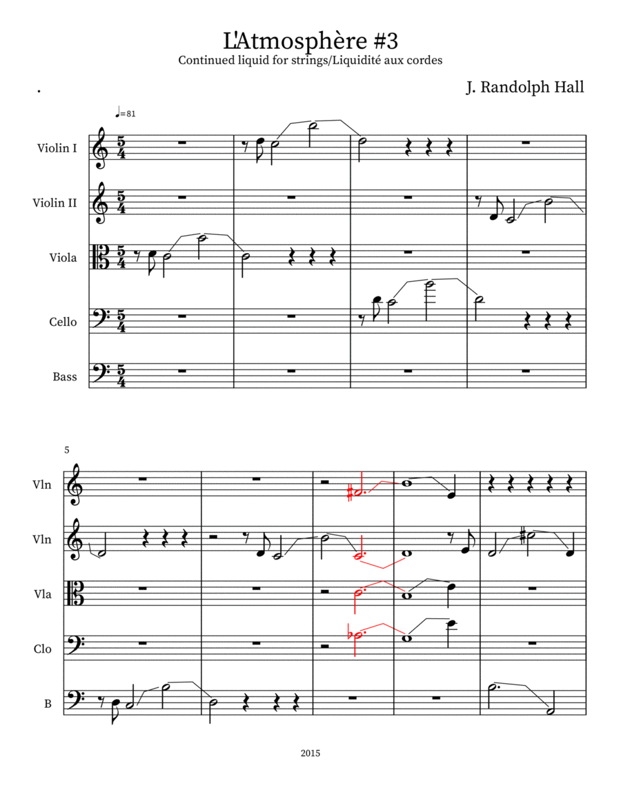 L'Atmosphère #3 L'Atmosphère #3 Small Ensemble scores gallery preview page 1