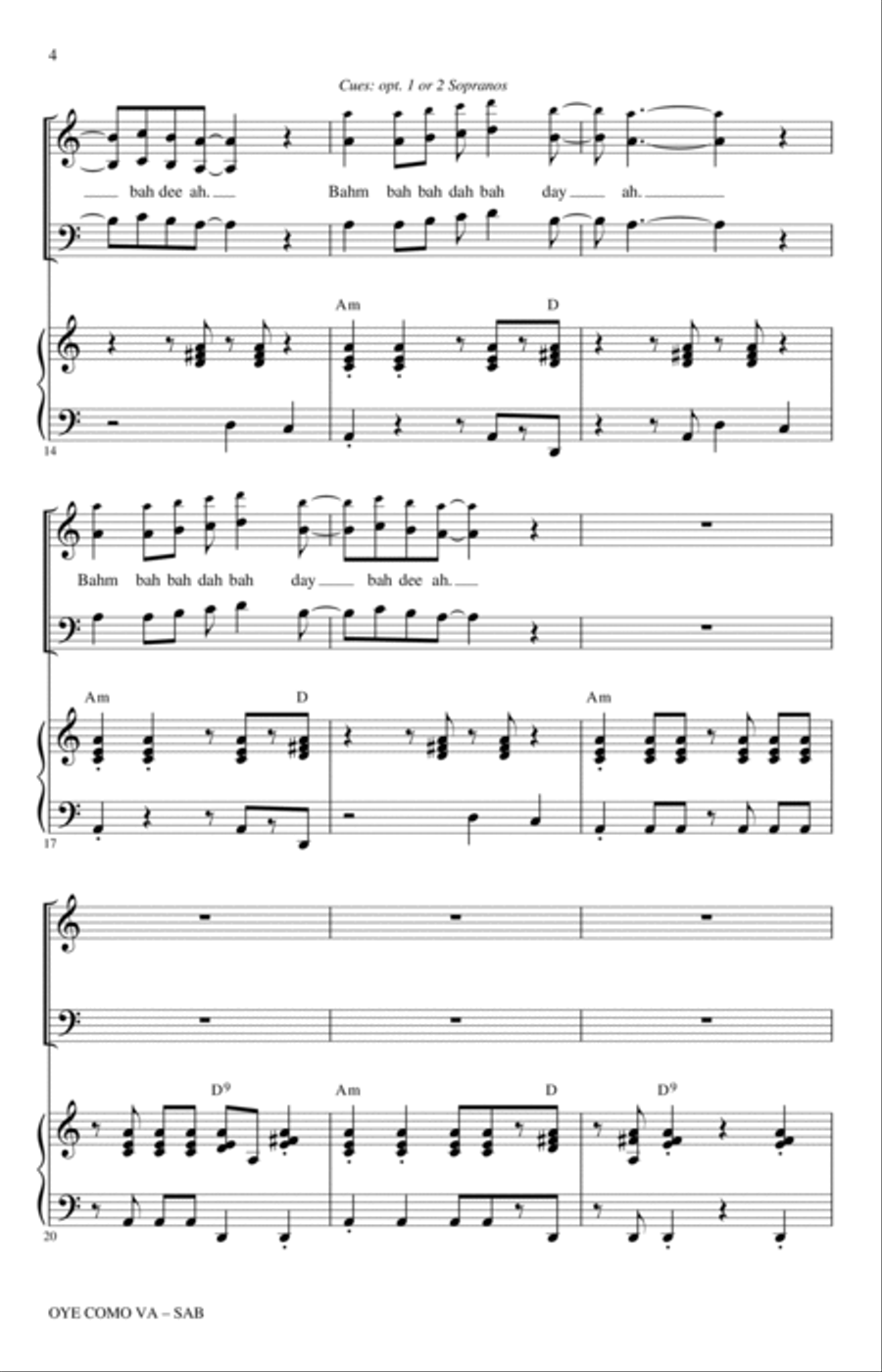 Oye Como Va (arr. Kirby Shaw) 3-Part scores gallery preview page 2