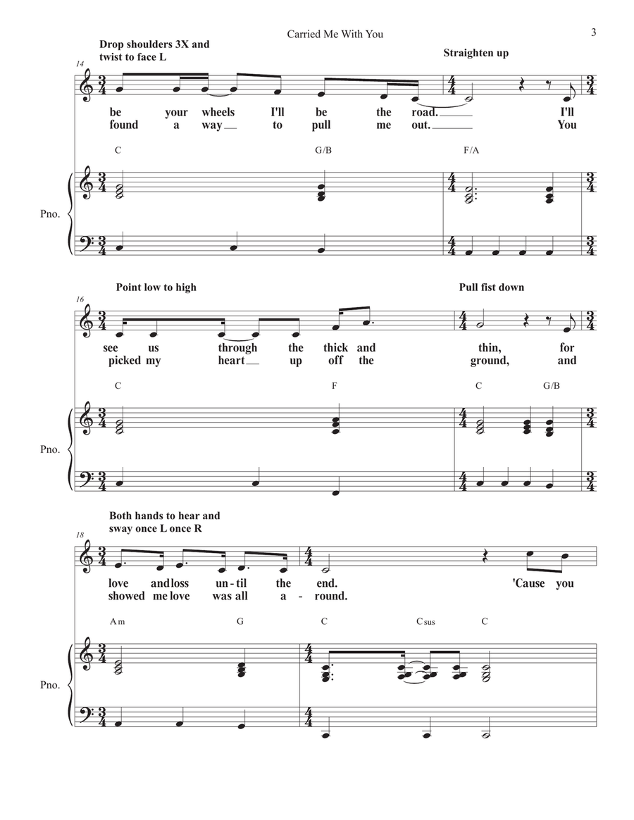 Carried Me With You Unison Choir scores gallery preview page 3