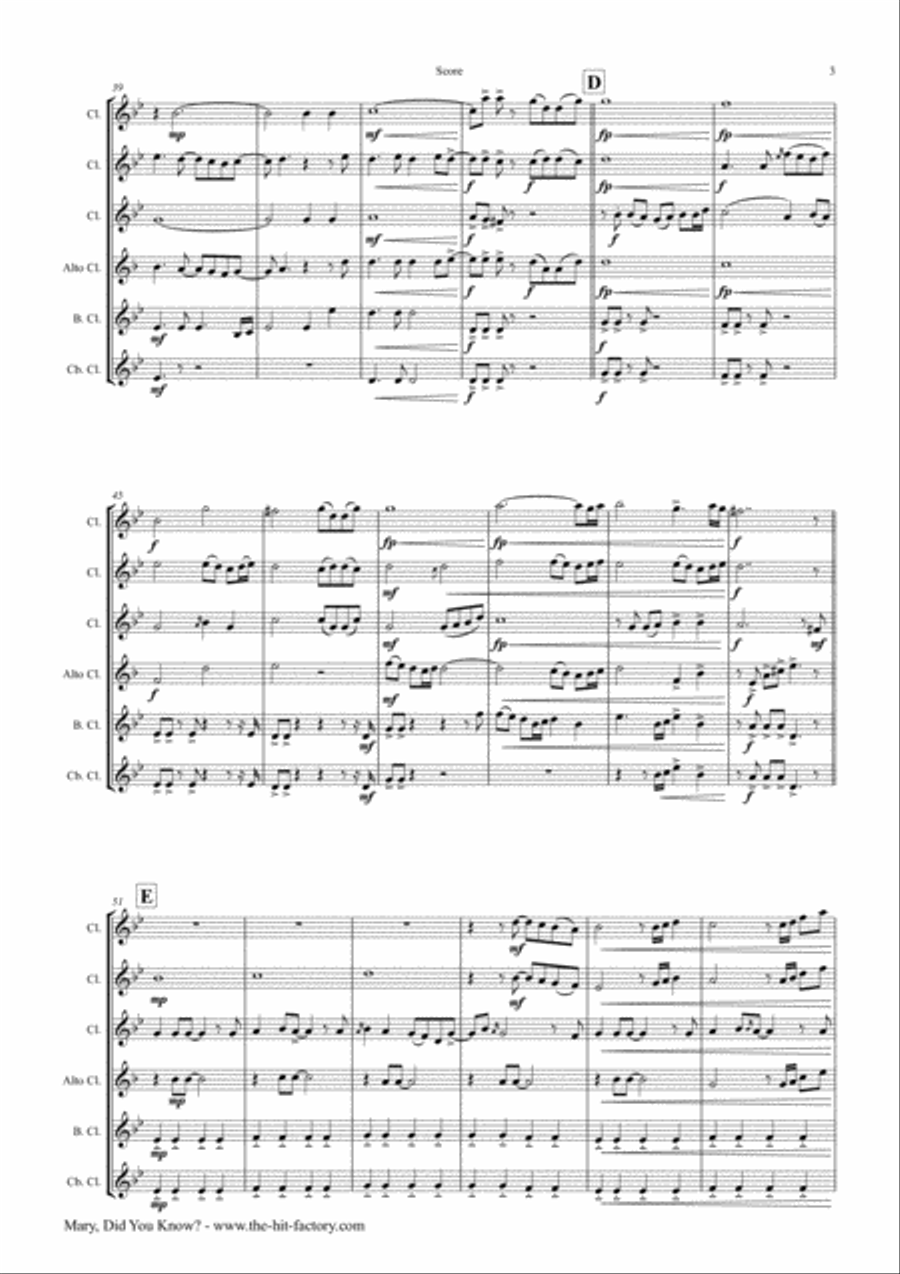 Mary, Did You Know? Woodwind Ensemble scores gallery preview page 3