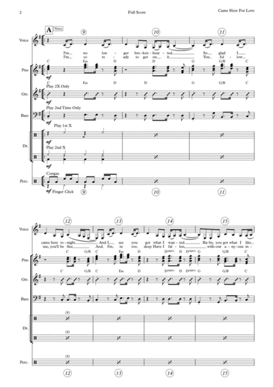 Came Here For Love Came Here For Love Bass Guitar scores gallery preview page 2