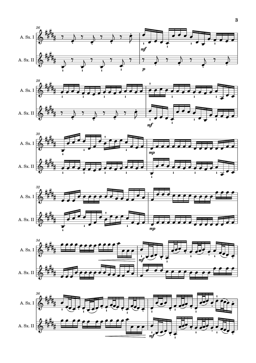 Canon in D Major, P.37; T.337. Arranged for Alto Saxophone Duet Woodwind Duet scores gallery preview page 3