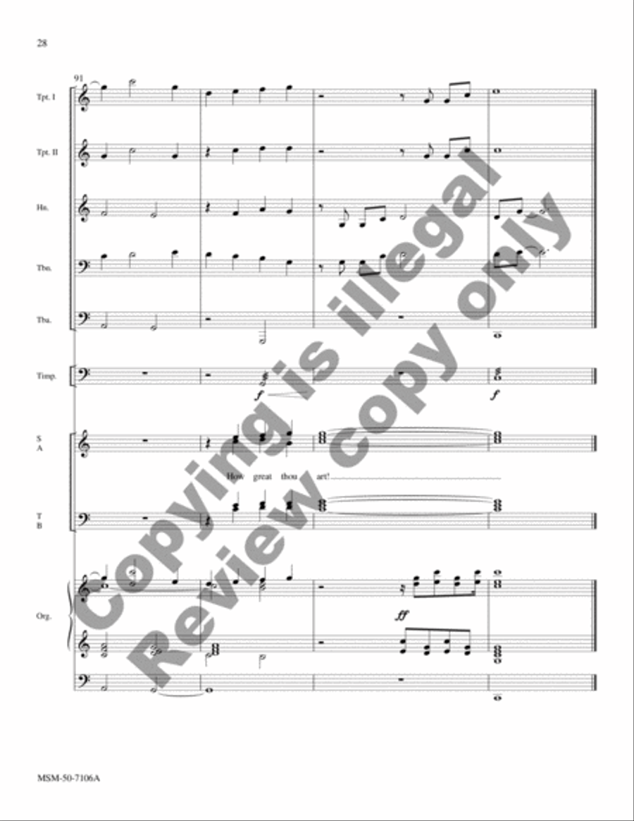 How Great Thou Art (Full Score) Choir scores gallery preview page 13