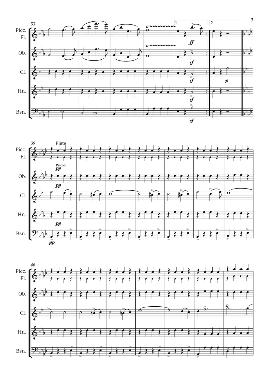 Top 5 Best Classic Marches for Woodwind Quintet Woodwind Quintet scores gallery preview page 5
