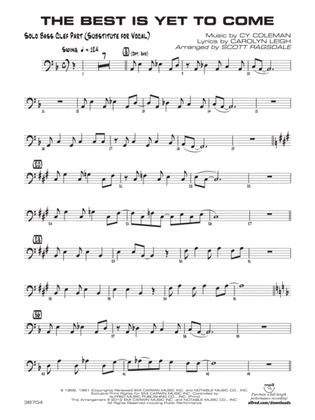 The Best Is Yet to Come: Solo Bass Clef Part (Substitute for Vocal)