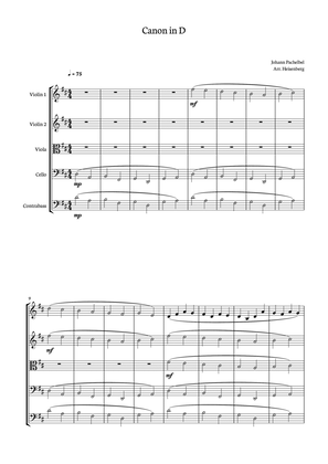 Canon in D - Johann Pachelbel for String Quintet
