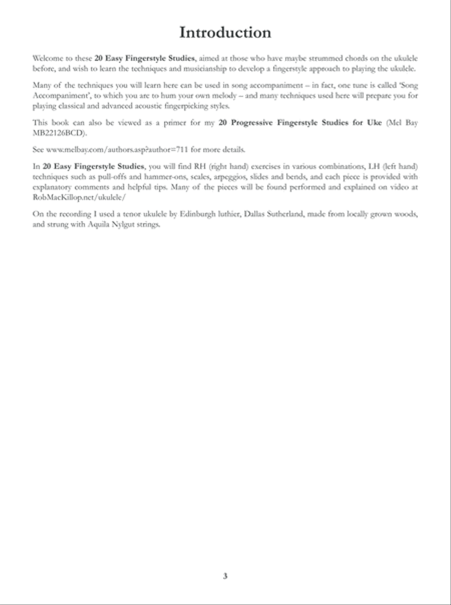 20 Easy Fingerstyle Studies For Ukulele Ukulele scores gallery preview page 4
