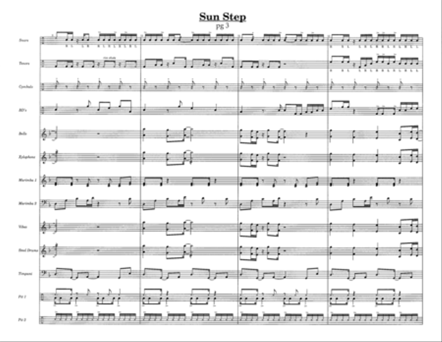 Sun Step w/Tutor Tracks Percussion Ensemble scores gallery preview page 5