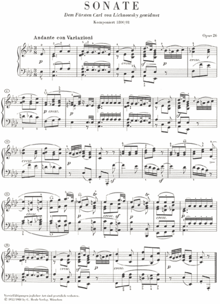 Piano Sonata No. 12 in A flat Major Op. 26