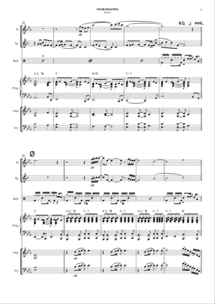 You're Beautiful Small Ensemble scores gallery preview page 6