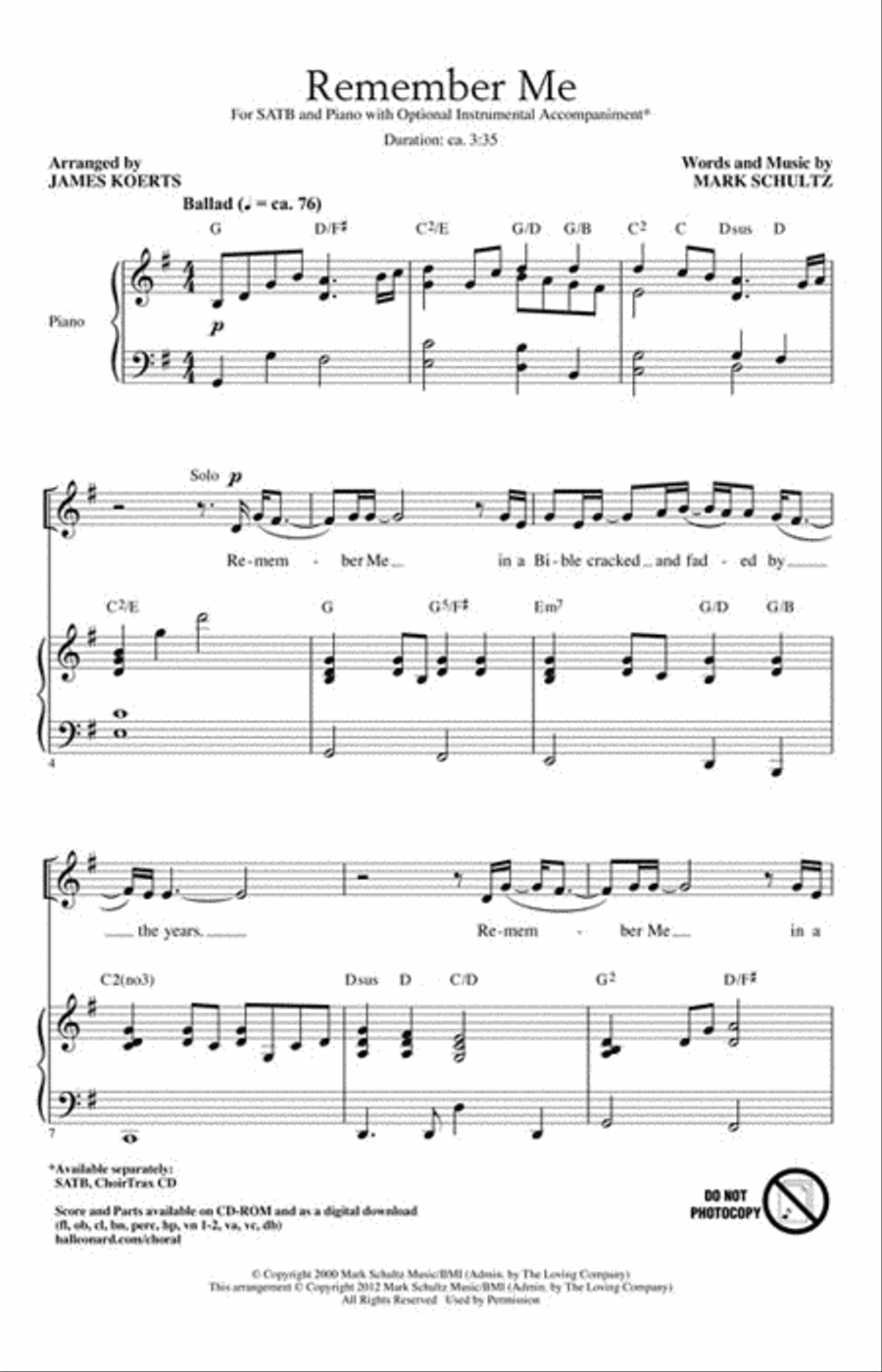 Remember Me 4-Part scores gallery preview page 2
