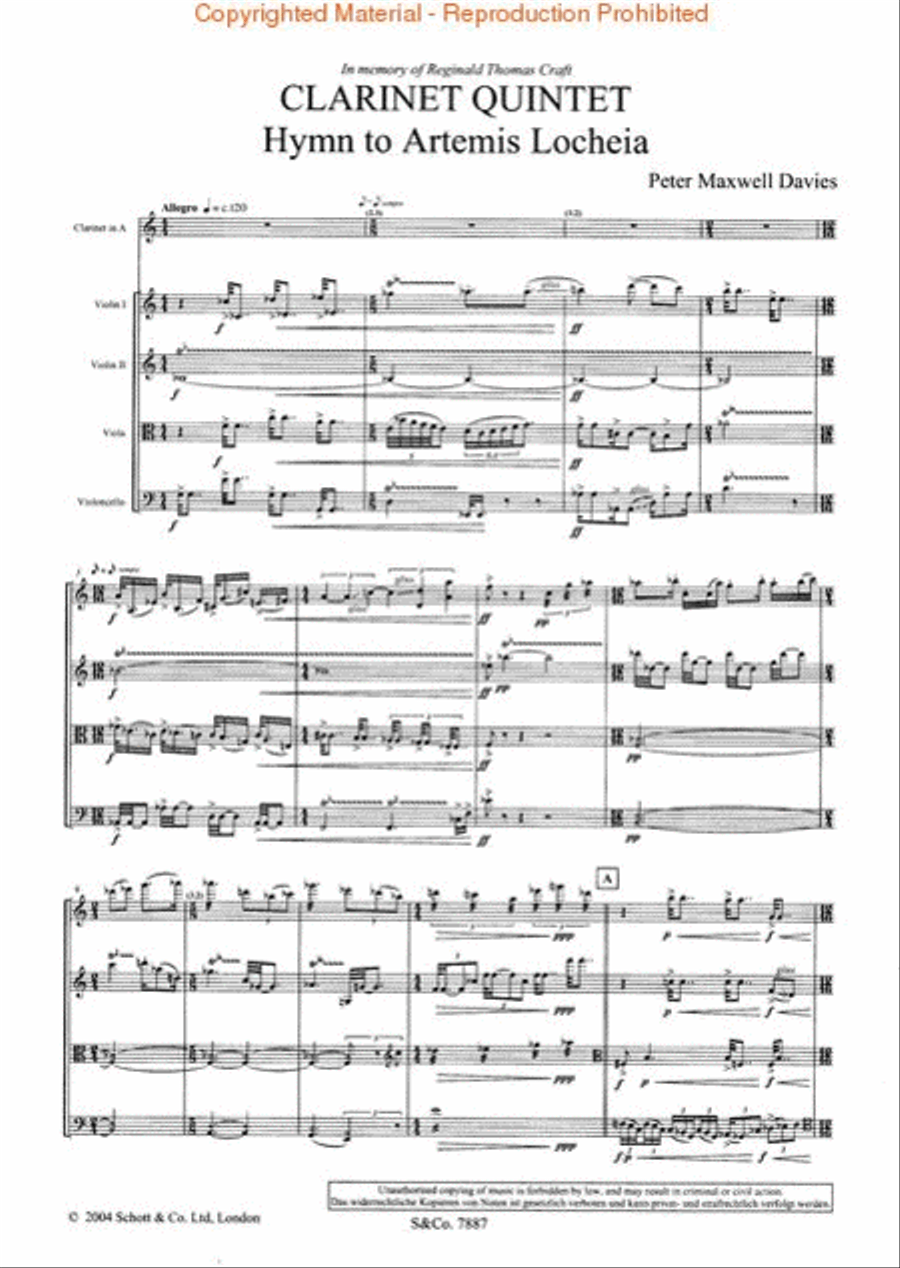 Hymn to Artemis Locheia Clarinet scores gallery preview page 2