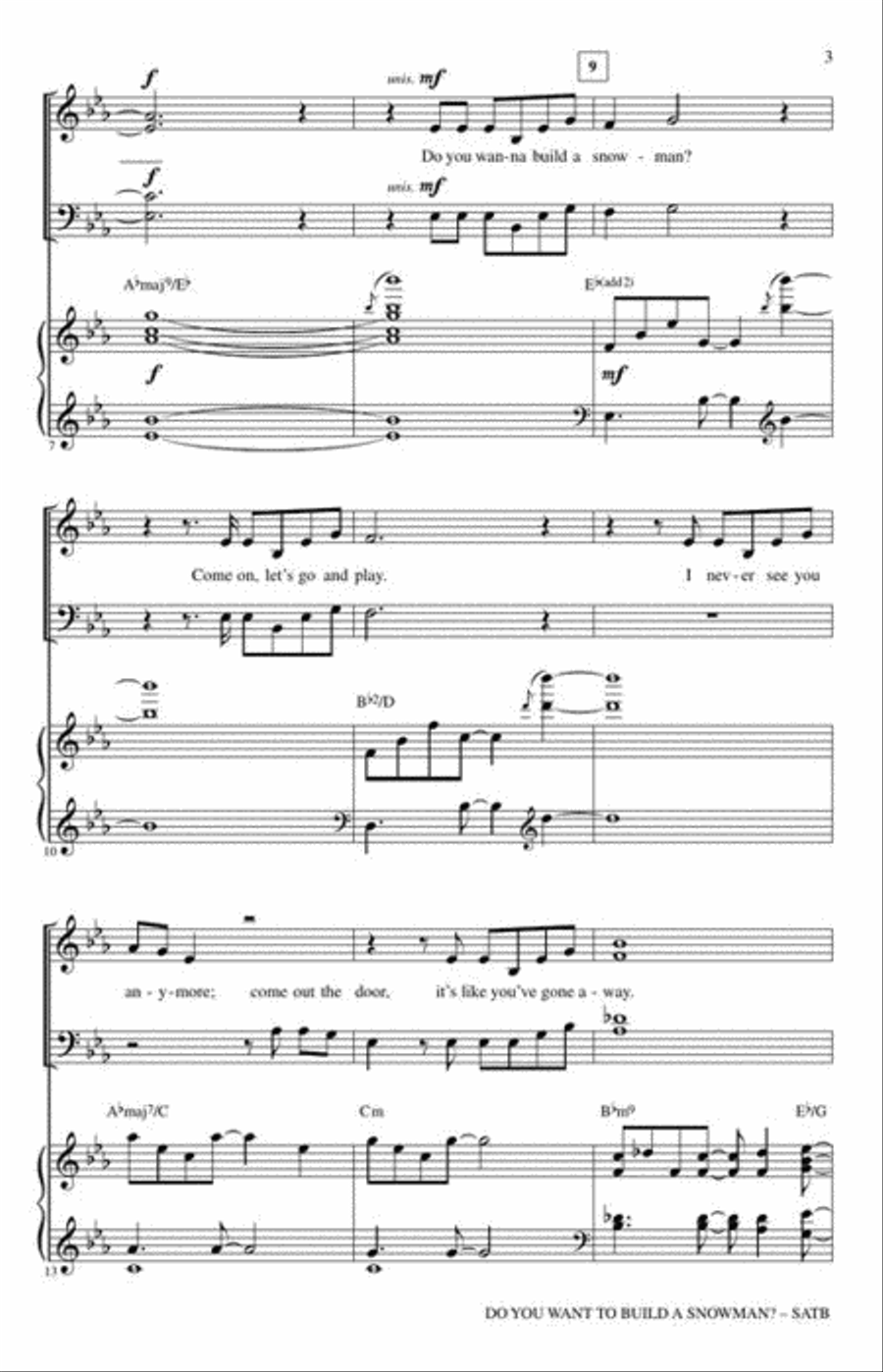 Do You Want to Build a Snowman? 4-Part scores gallery preview page 4