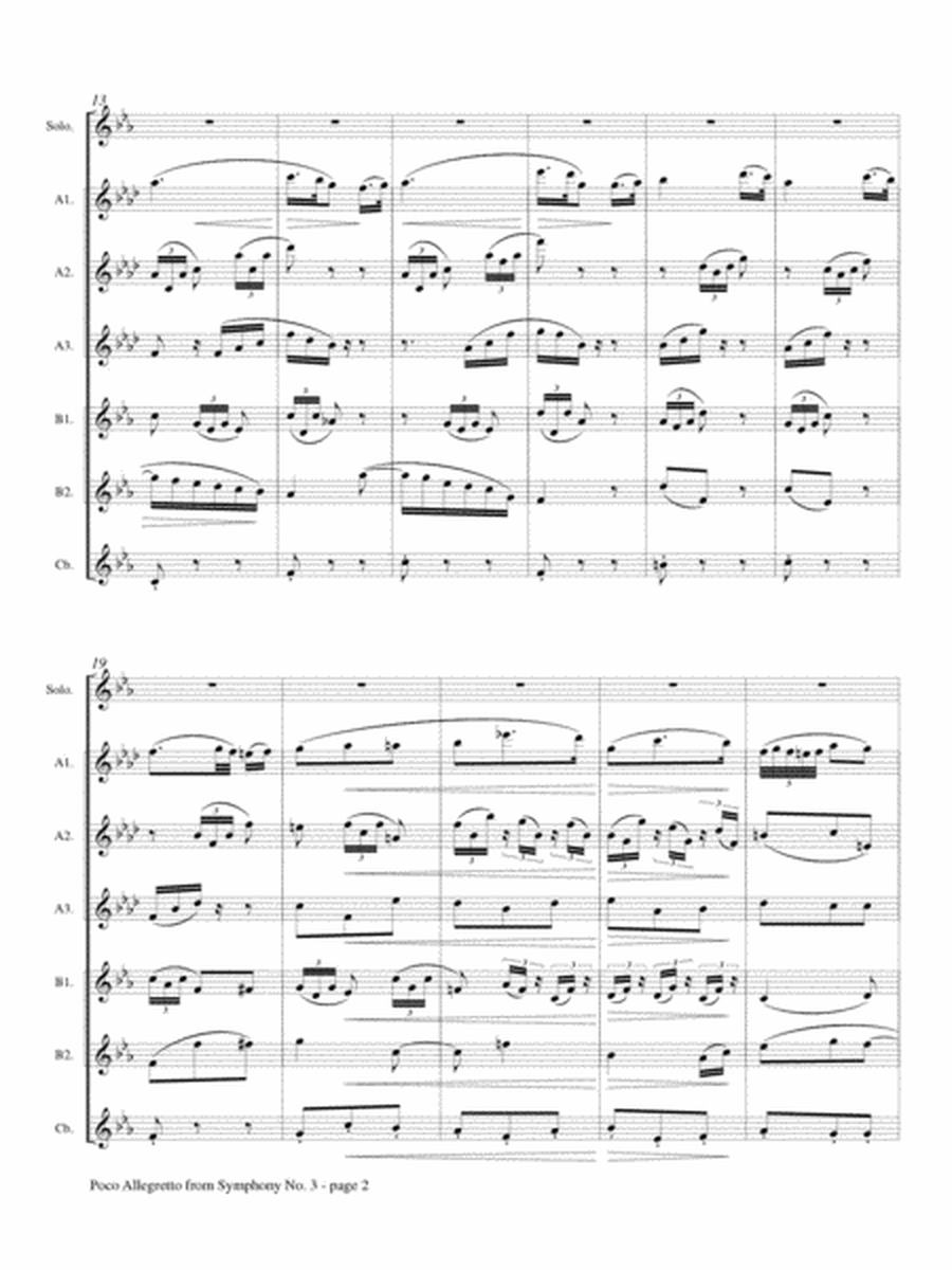 Poco Allegretto from Symphony No. 3 for Low Flute Choir