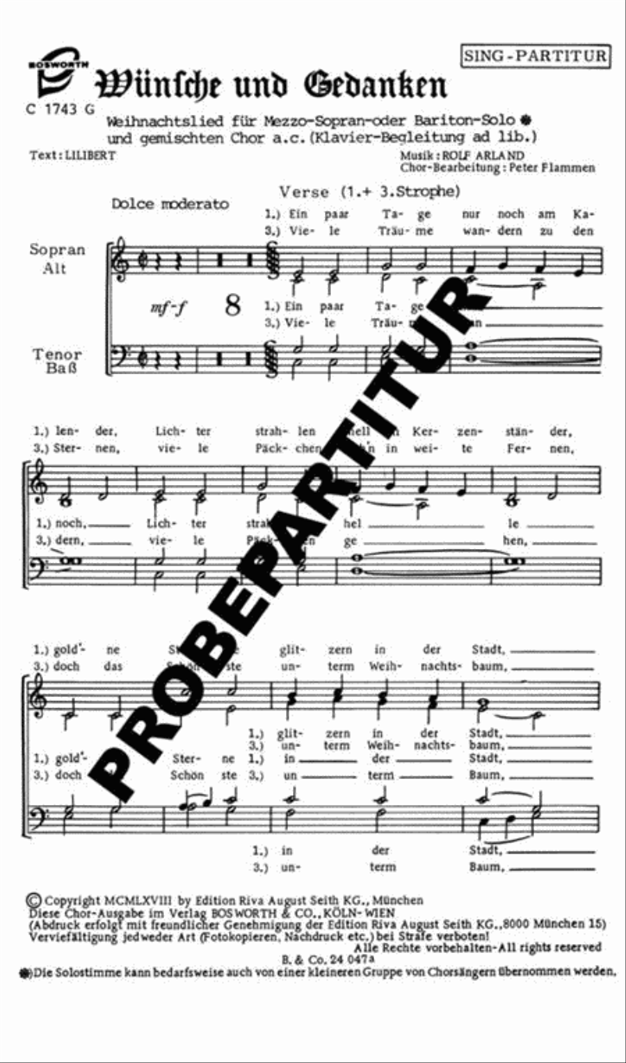 Wünsche und Gedanken Mixed Choir scores gallery preview page 1