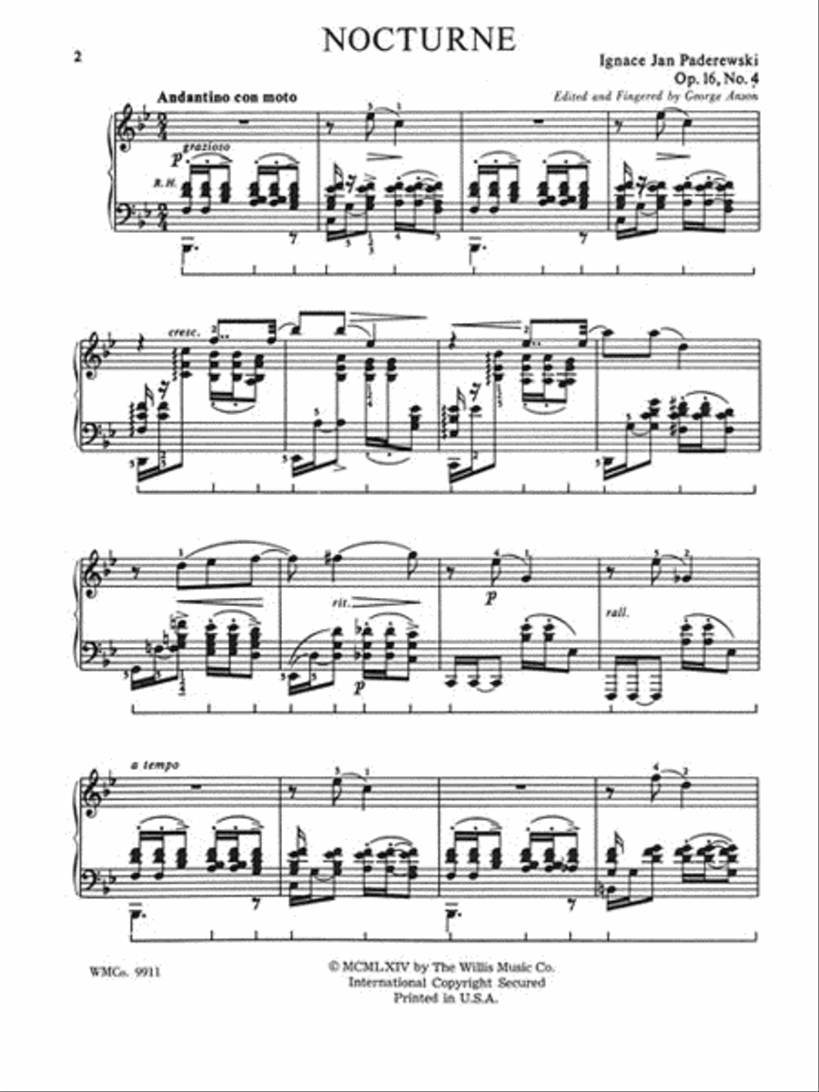 Nocturne, Op. 16, No. 4 Piano scores gallery preview page 2