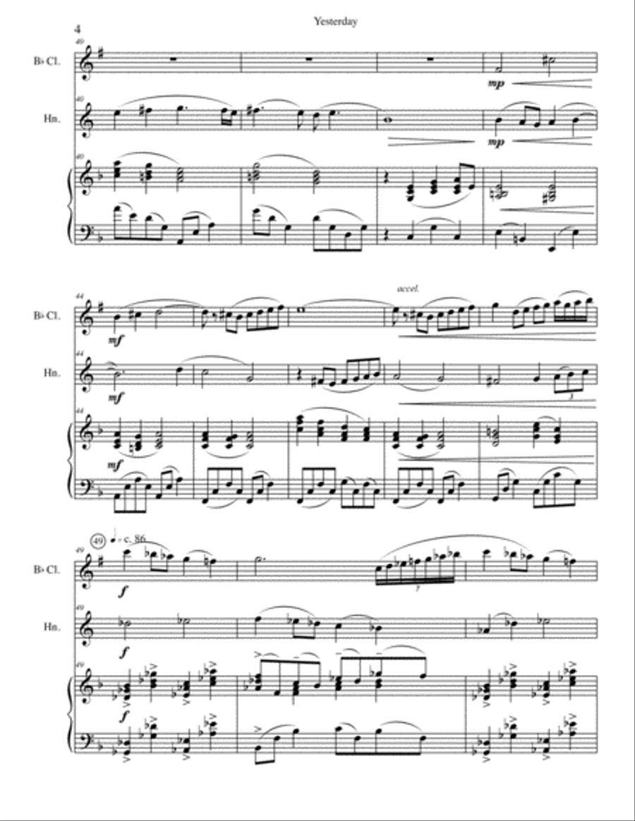 Yesterday Yesterday Woodwind Duet scores gallery preview page 4