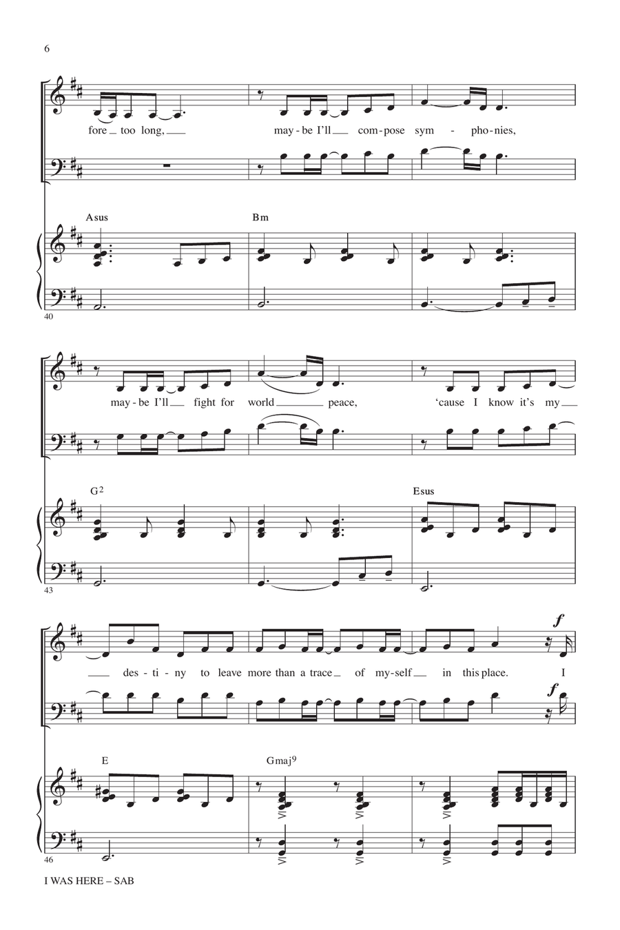 I Was Here (arr. Alan Billingsley) 3-Part scores gallery preview page 5