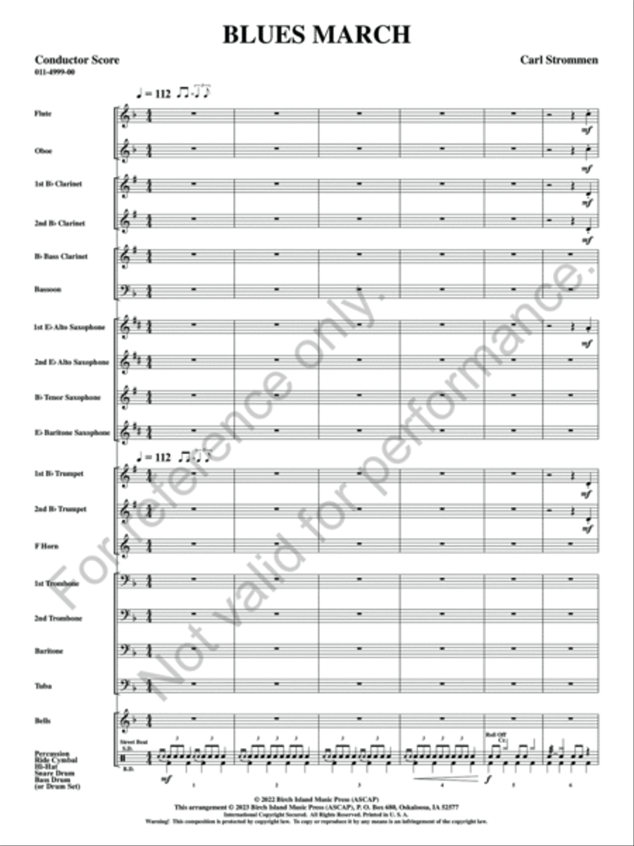 Blues March Concert Band scores gallery preview page 4