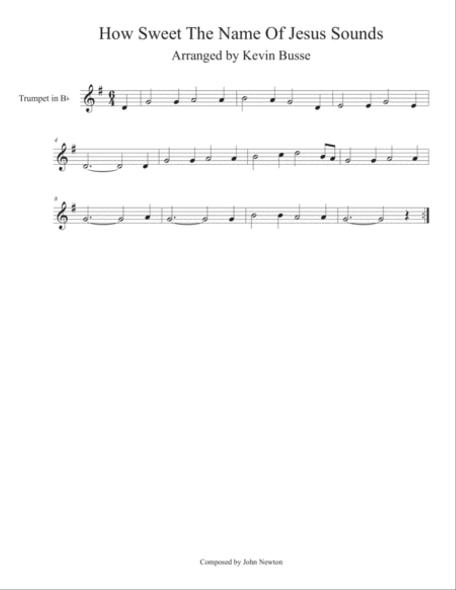 How Sweet The Name Of Jesus Sounds - Trumpet Trumpet Solo scores gallery preview page 1
