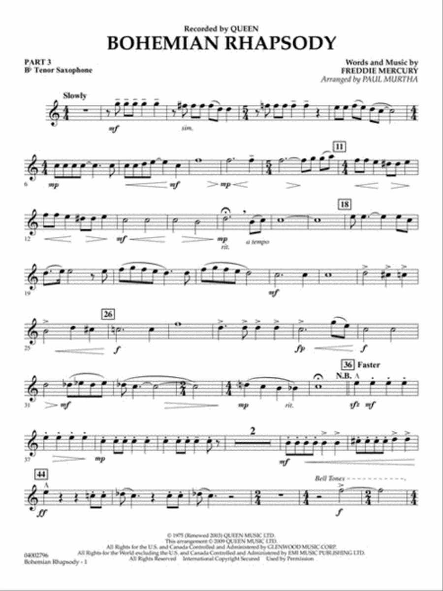 Bohemian Rhapsody Concert Band scores gallery preview page 8