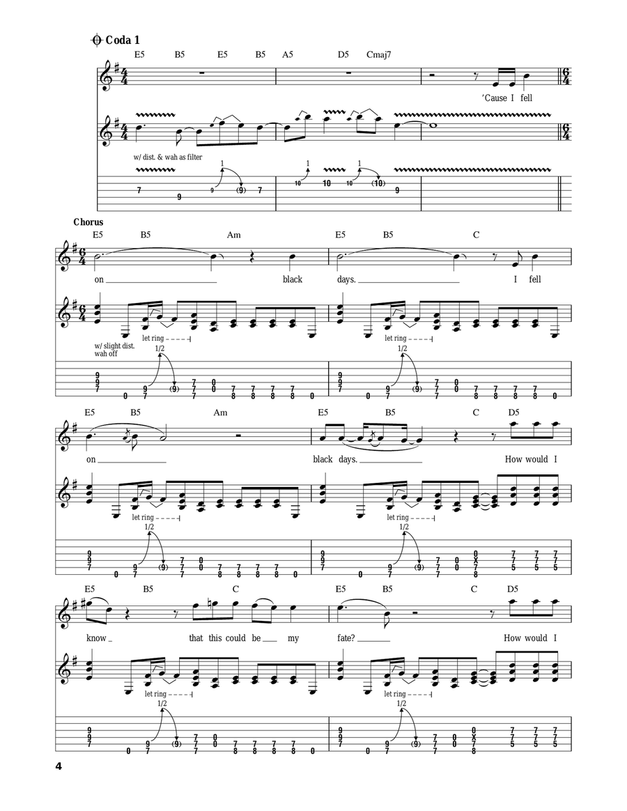 Fell On Black Days Acoustic Guitar scores gallery preview page 4