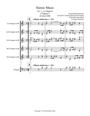 Heroic Music - No. 1. La Majeste (Bb) (Trumpet Quintet, Timp)