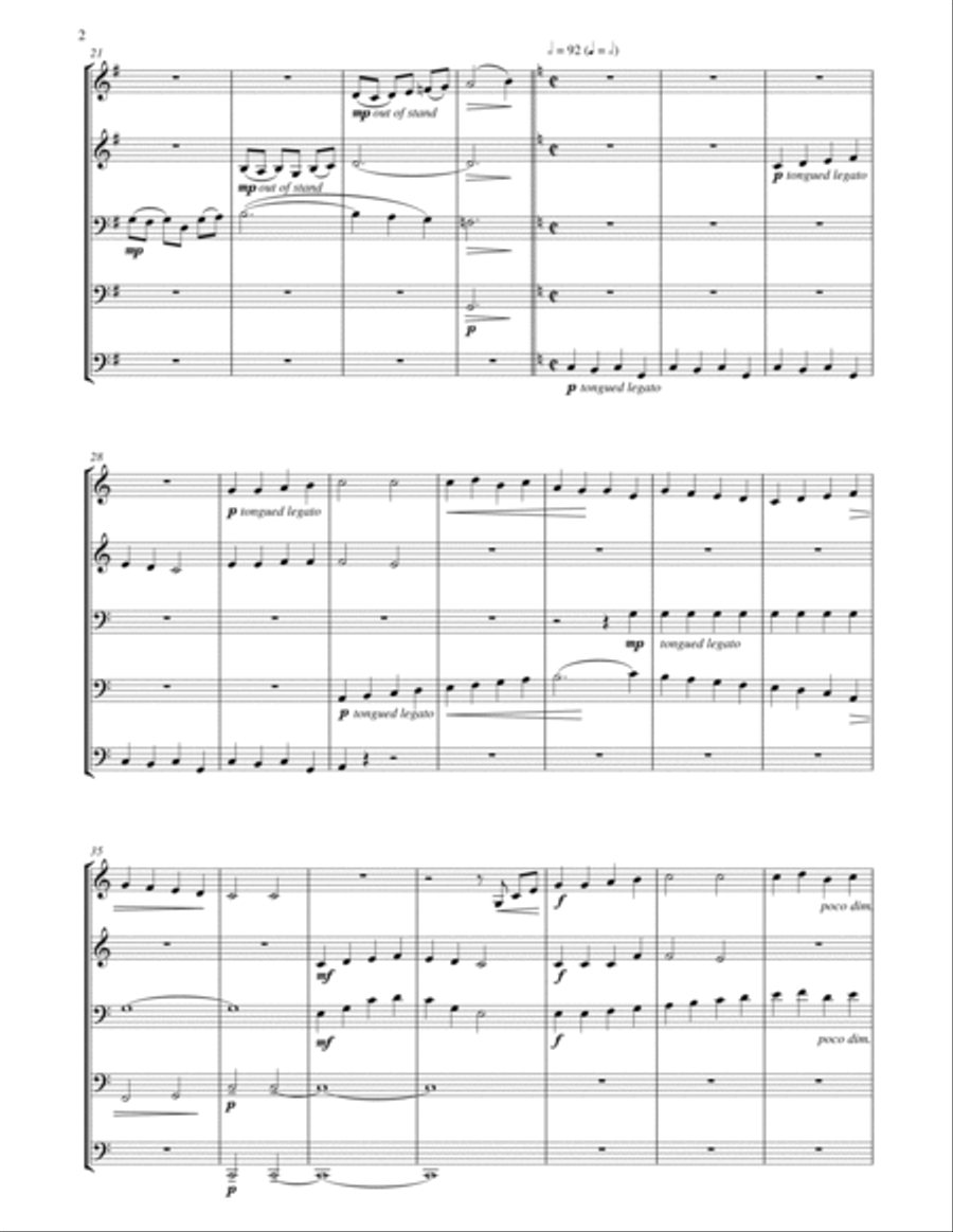 A Christmas Medley for Brass Quintet Brass Quintet scores gallery preview page 3