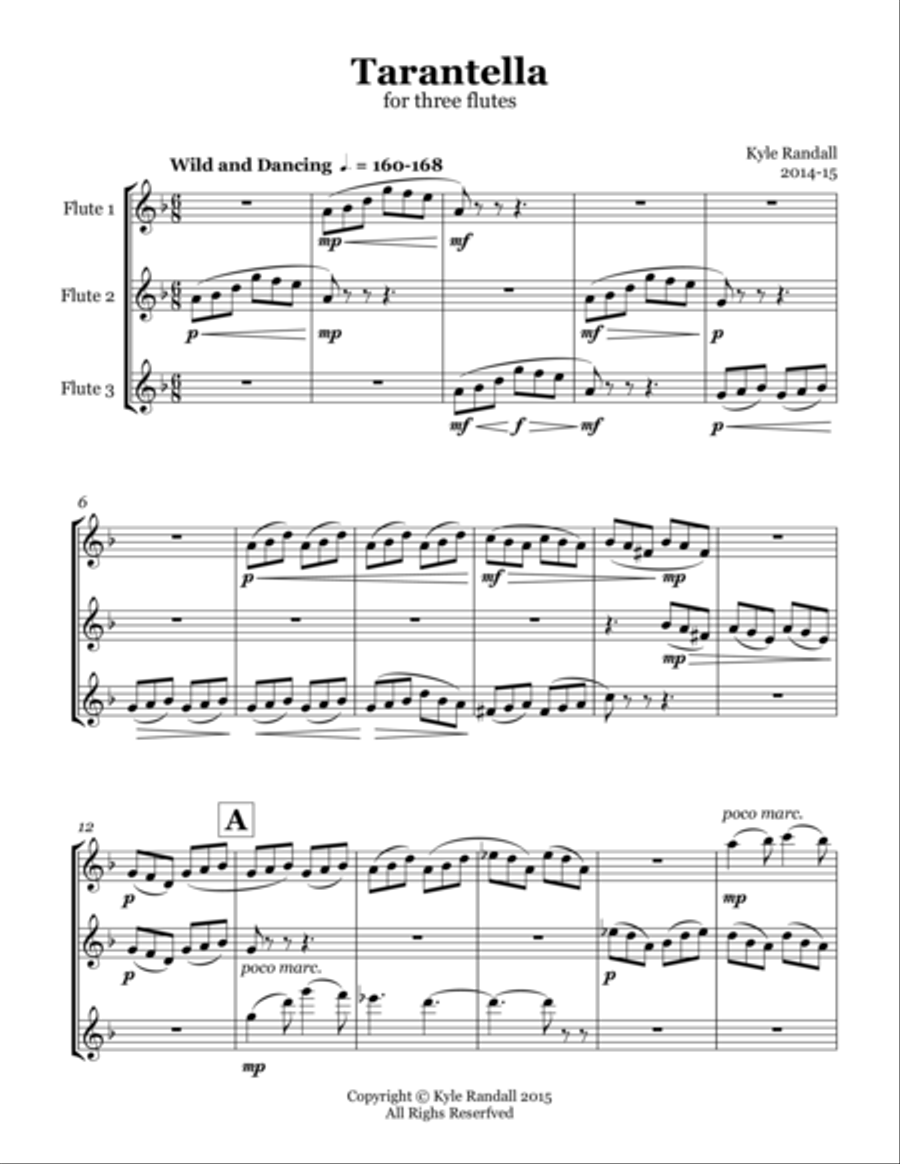 Tarantella for three flutes Flute Trio scores gallery preview page 3