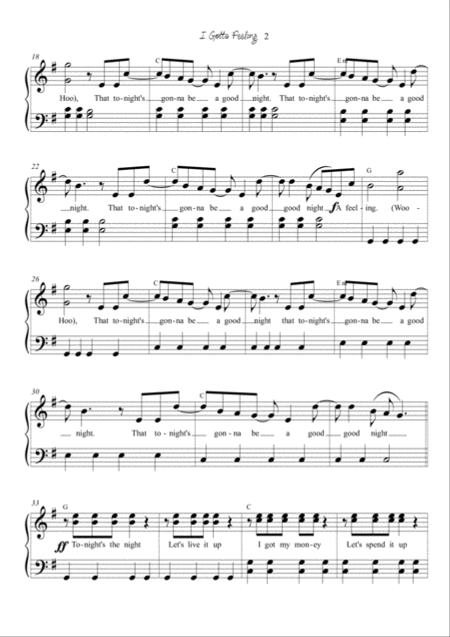 I Gotta Feeling Voice scores gallery preview page 2