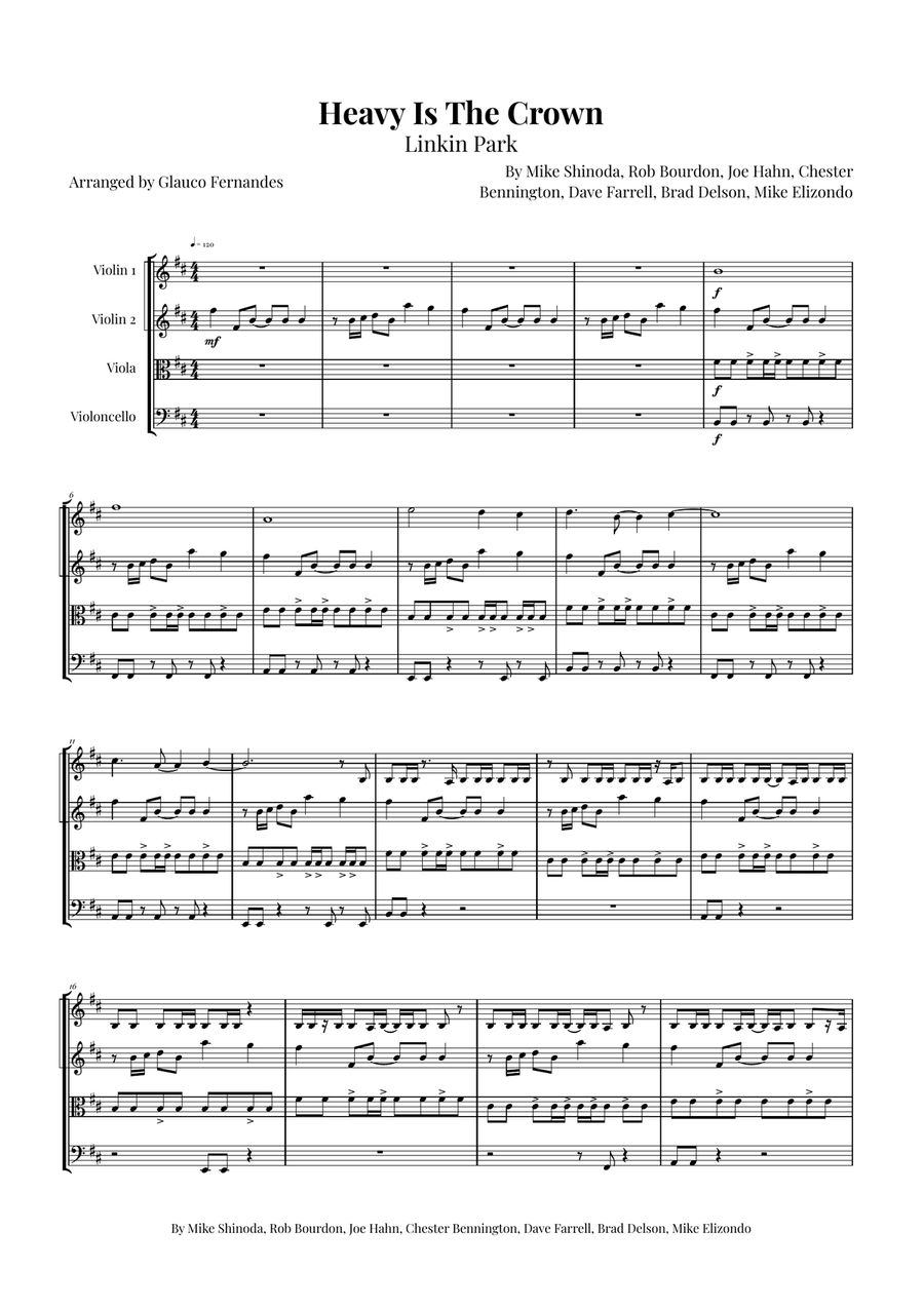 Heavy Is The Crown String Orchestra scores gallery preview page 1