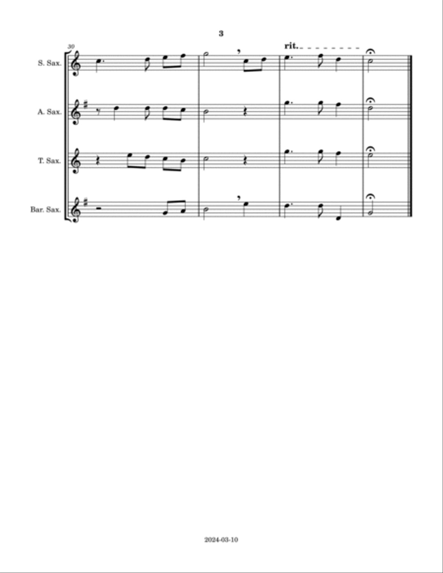 The Star Spangled Banner The Star Spangled Banner Saxophone Quartet scores gallery preview page 3