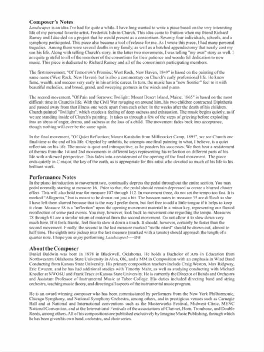 Landscapes Bassoon scores gallery preview page 2