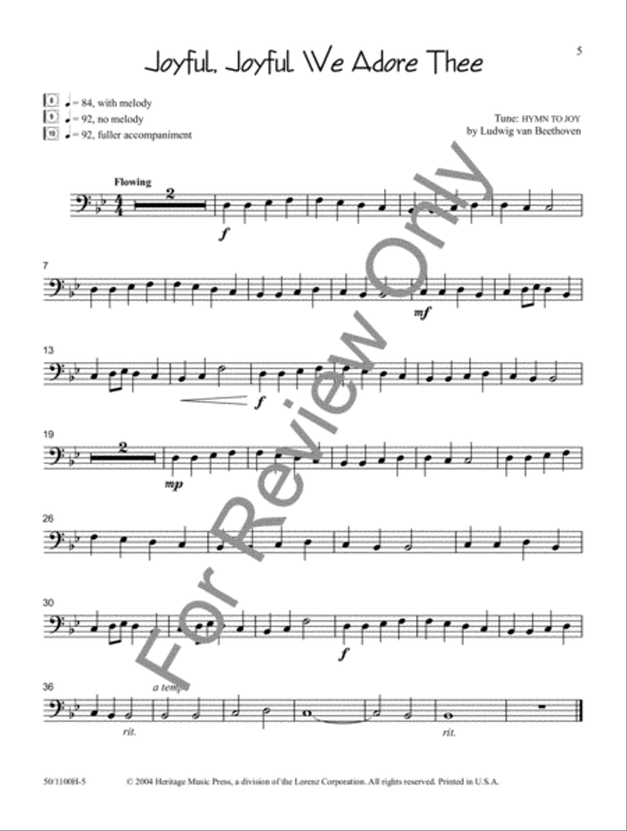 Sacred Solos for the Young Musician: Tbn/Bari BC/Bssn Bassoon scores gallery preview page 3