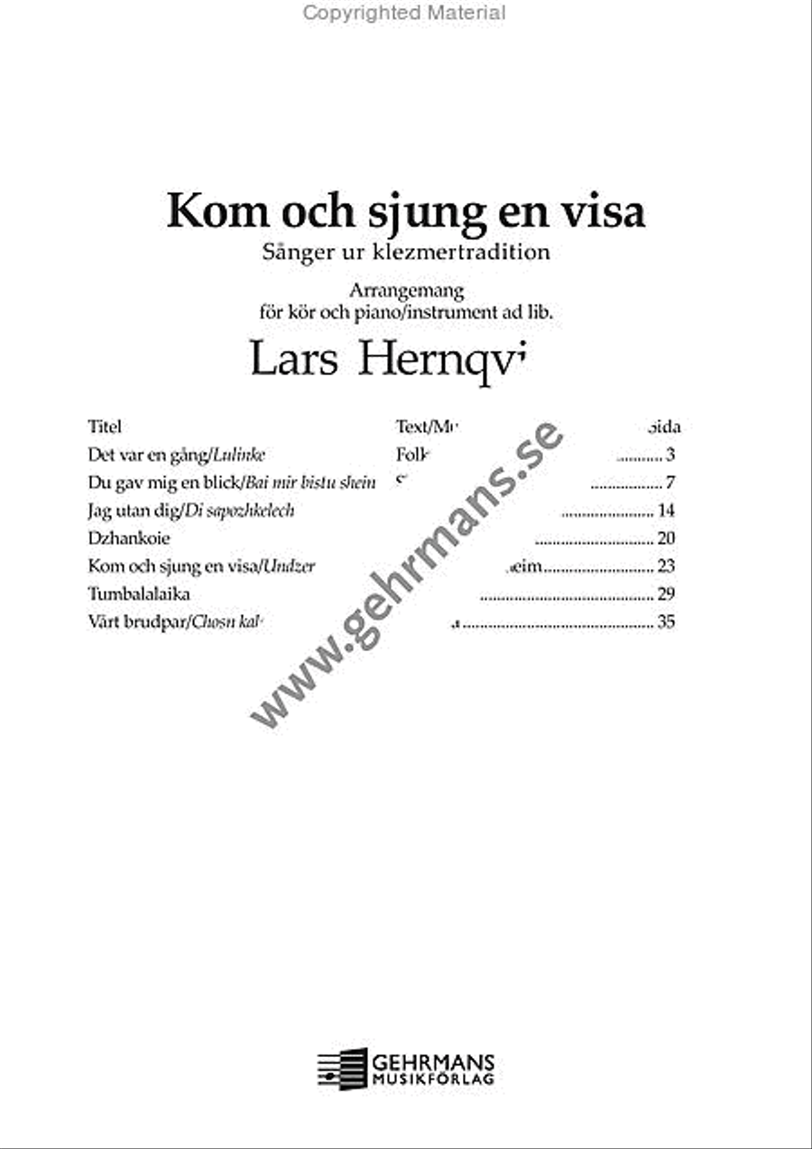 Kom och sjung en visa 4-Part scores gallery preview page 2