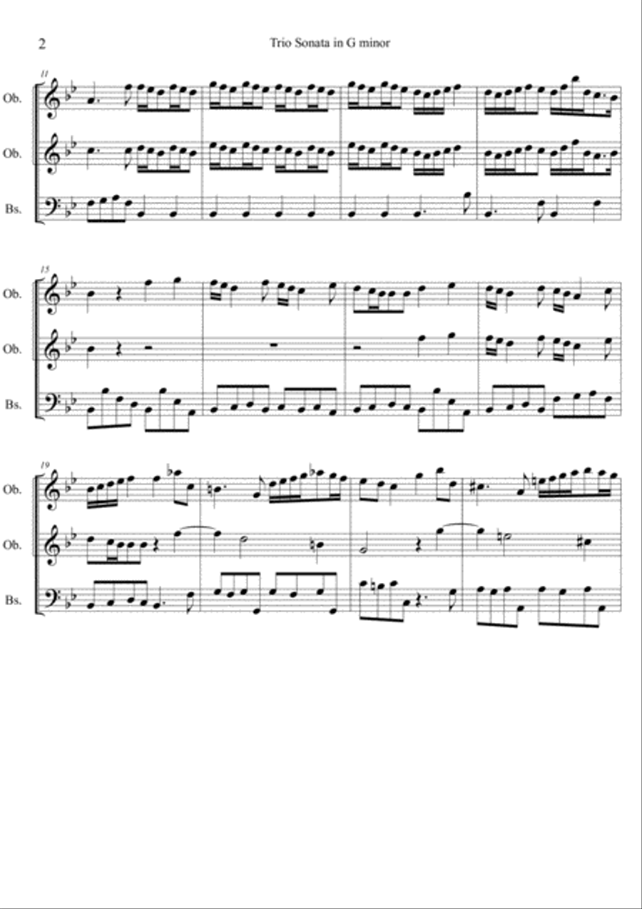 Trio Sonata in G minor for two oboes and bassoon , RV 81. image number null