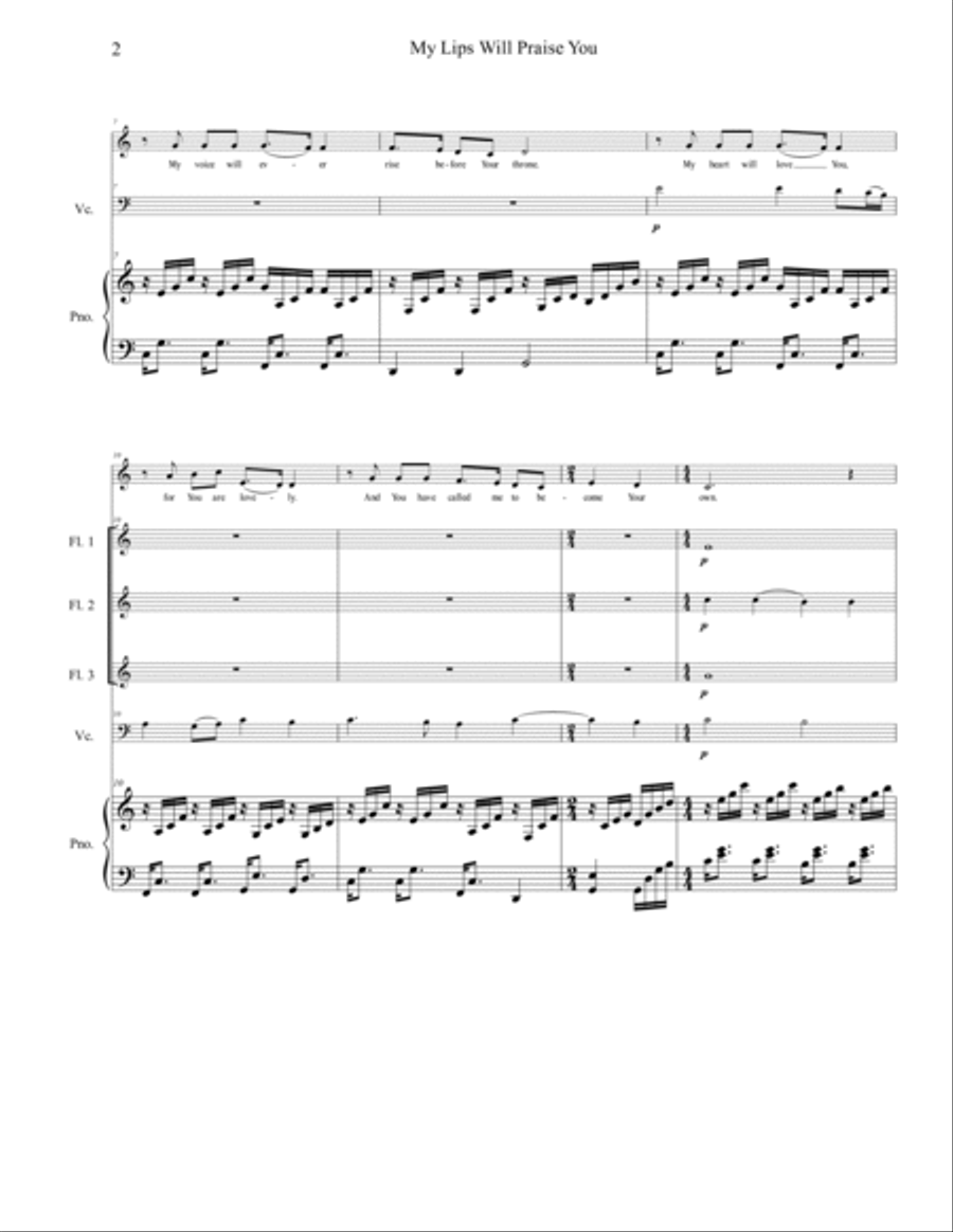 My Lips Will Praise You Flute scores gallery preview page 3