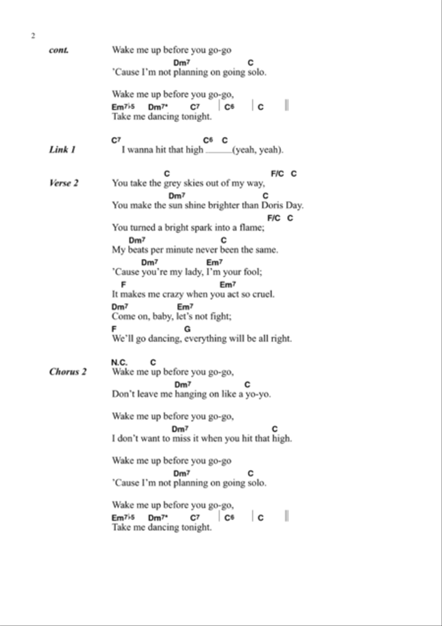 Wake Me Up Before You Go Go Acoustic Guitar scores gallery preview page 2