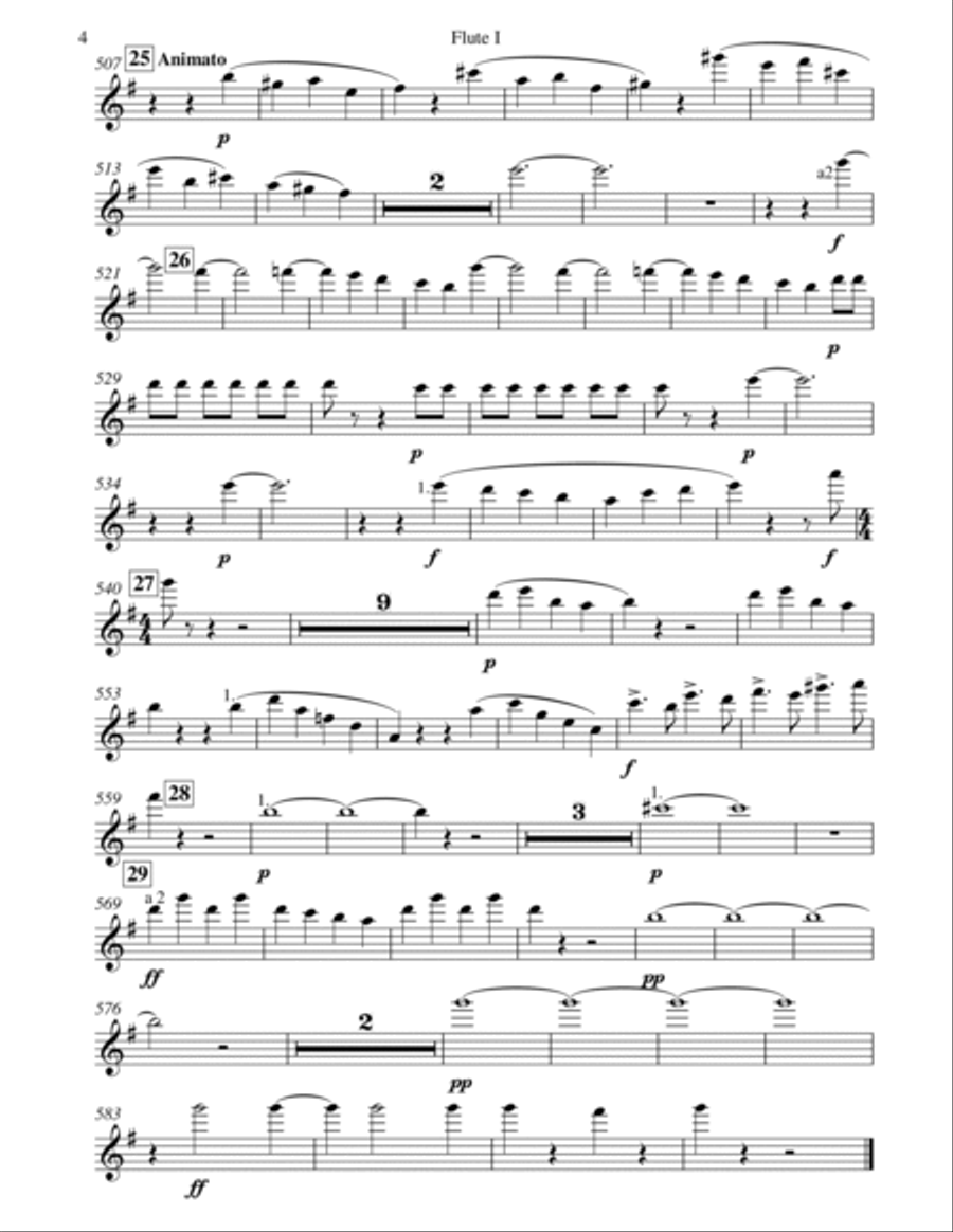 Saint Saens Morceau de concert, Op.154 for Harp and Orchestra (Complete parts without Solo Harp Part Full Orchestra scores gallery preview page 4