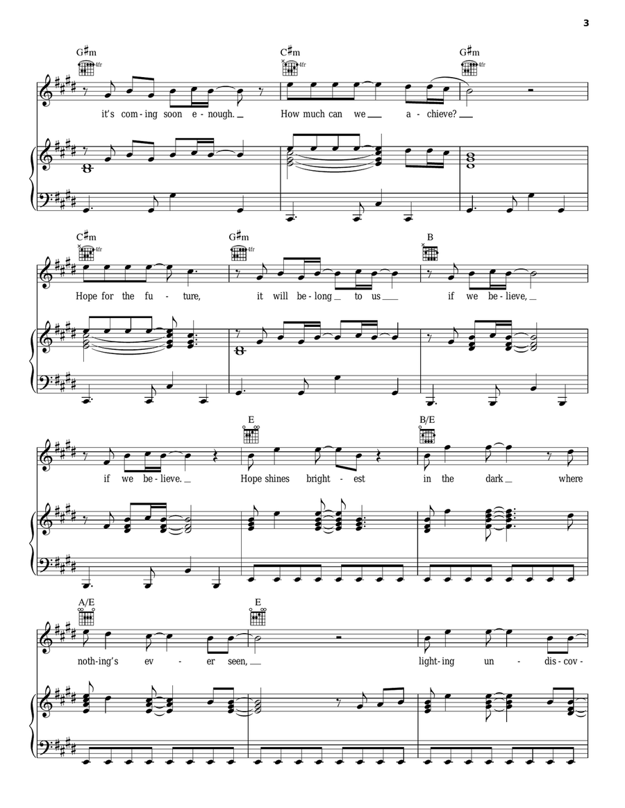 Hope For The Future Piano, Vocal, Guitar scores gallery preview page 3