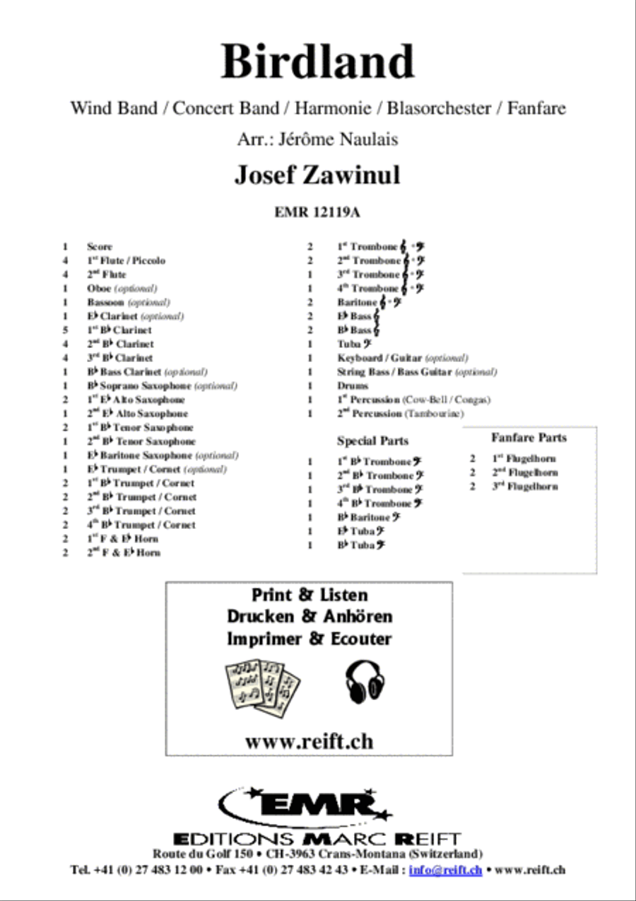 Birdland Birdland Concert Band scores gallery preview page 2