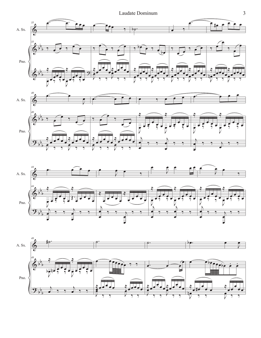 Laudate Dominum (Alto Saxophone - Piano Accompaniment) Alto Saxophone scores gallery preview page 4