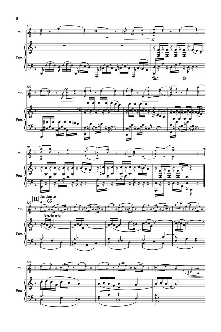 Corelli - Violin Sonata in D minor La Folia, Op.5 No.12 - for violin and piano Duet Original Violin Solo scores gallery preview page 6