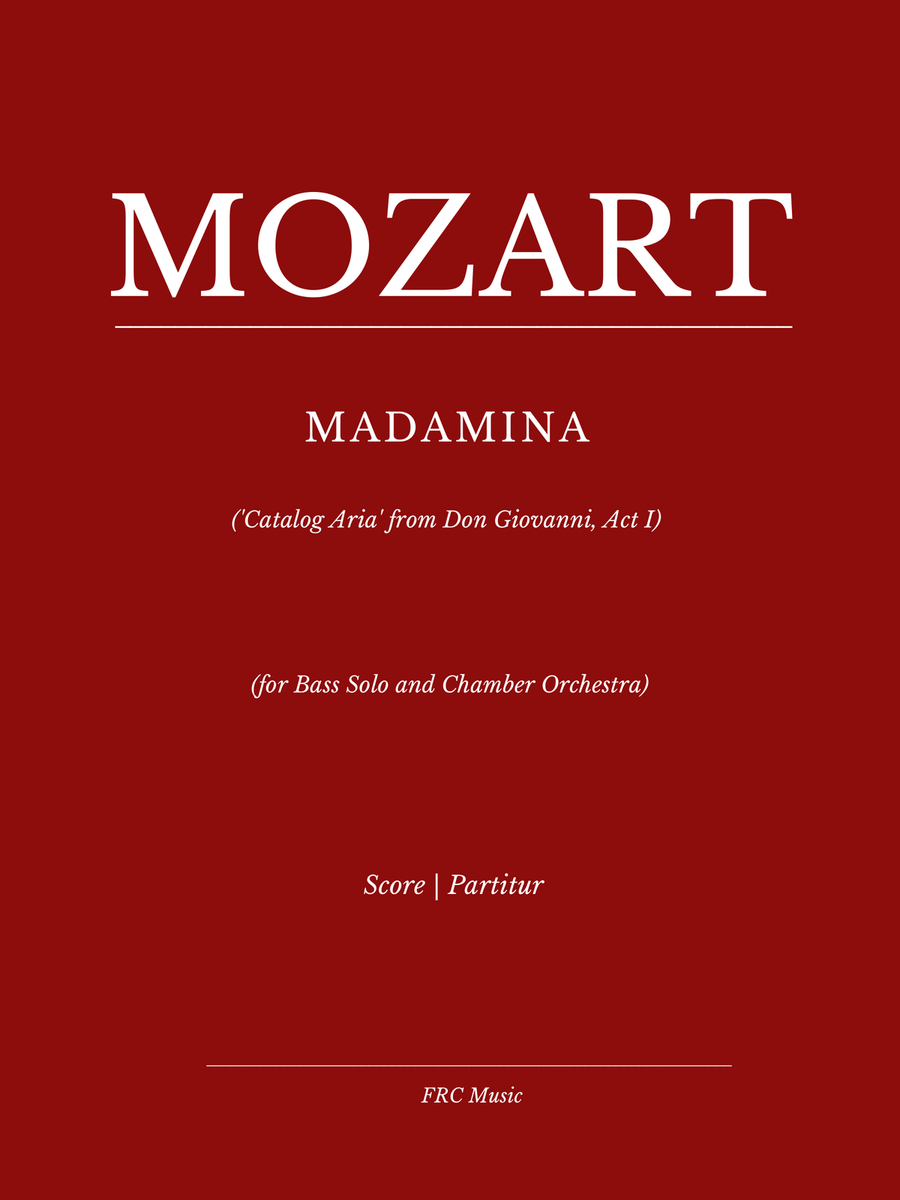 MADAMINA ('Catalog Aria' from Don Giovanni, Act I) Chamber Orchestra scores gallery preview page 1