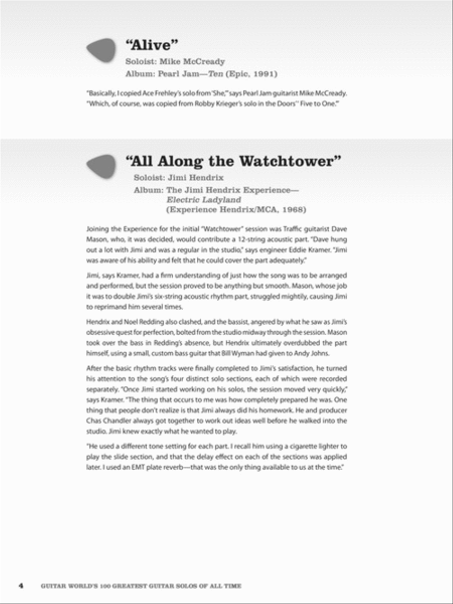 Guitar World's 100 Greatest Guitar Solos of All Time Guitar Tablature scores gallery preview page 3